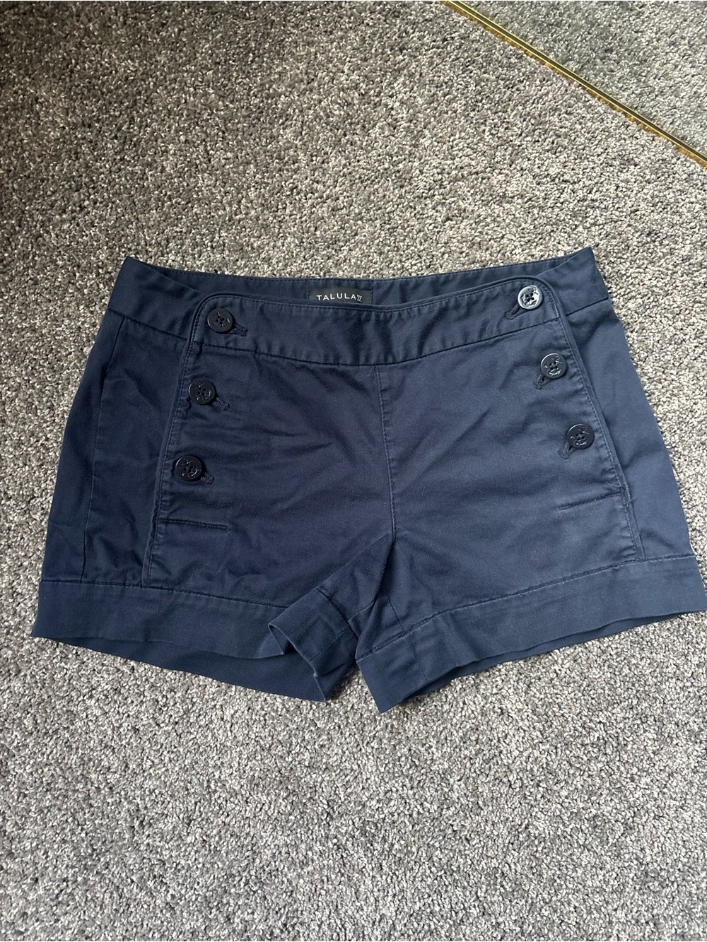 Talula Navy Button-Front Sailor Shorts